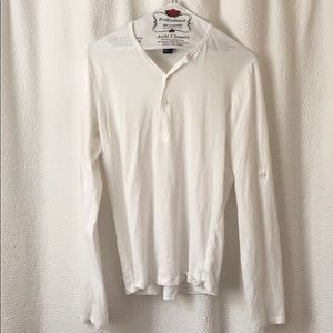 White Henley shirt